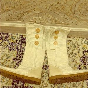 Ugg white knit boots
